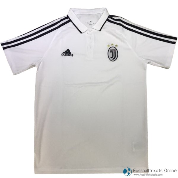 Juventus Polo 2017-18 Weiß Schwarz Fussballtrikots Günstig